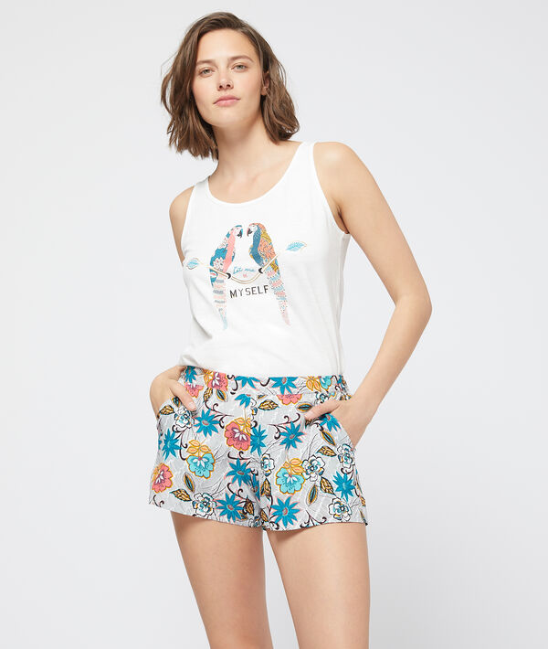 Short imprimé à fleurs multicolore.