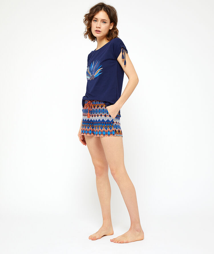 Short de pyjama imprimé marine.
