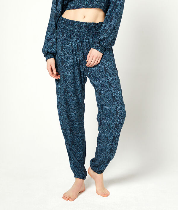 Pantalon smocké imprimé Pantalon smocké imprimé;${refinementColor}