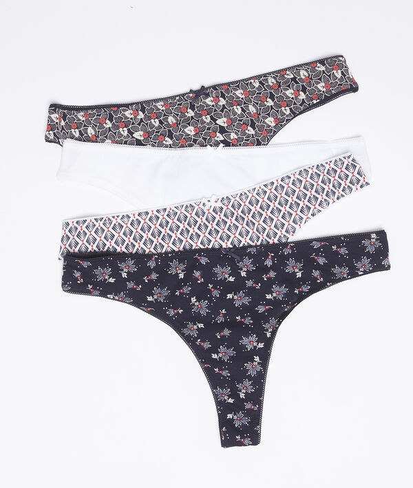 Lot de 4 tangas en coton Lot de 4 tangas en coton
