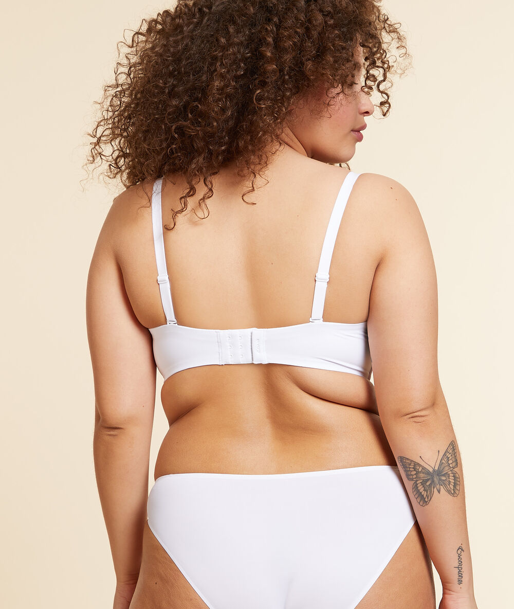Bandeau microfibre, bretelles amovibles bonnet e blanc.