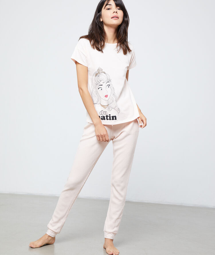 T-shirt princesse "pas du matin" rose.