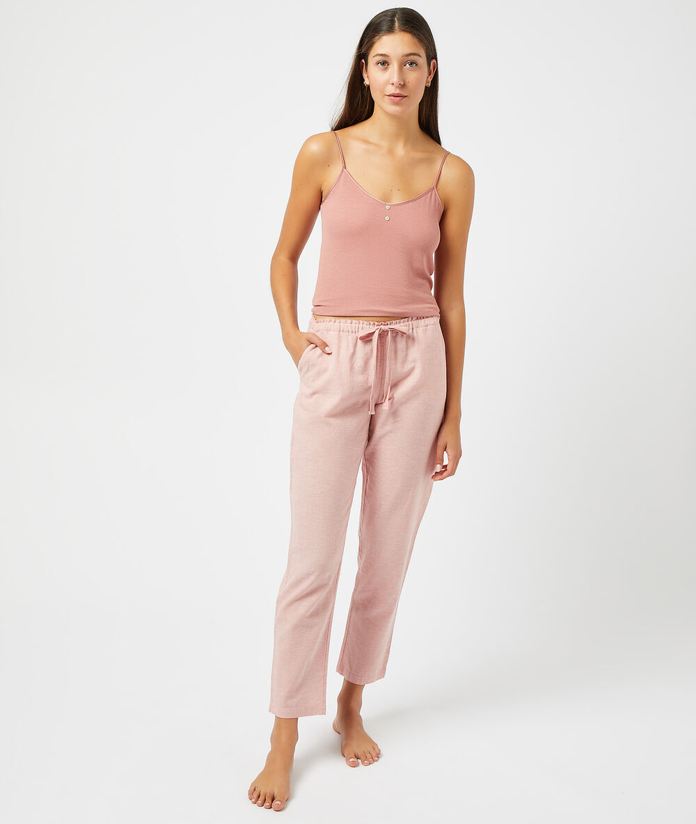 Pantalon à nouer rose.