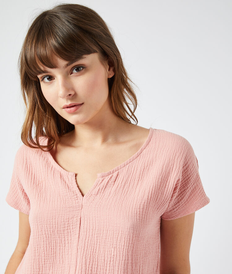Top noué rose.