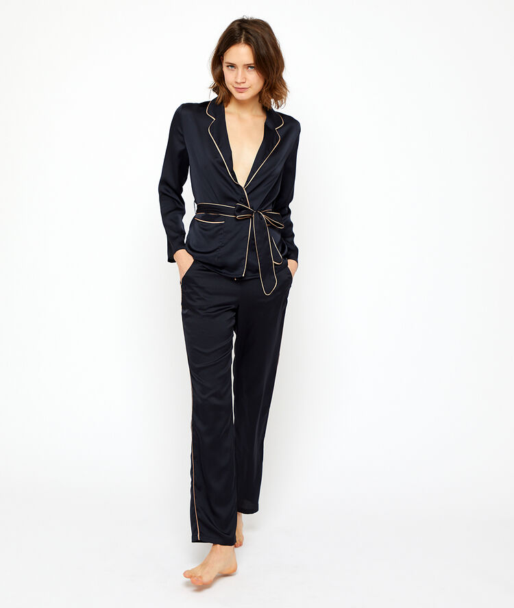 Pantalon satiné noir.