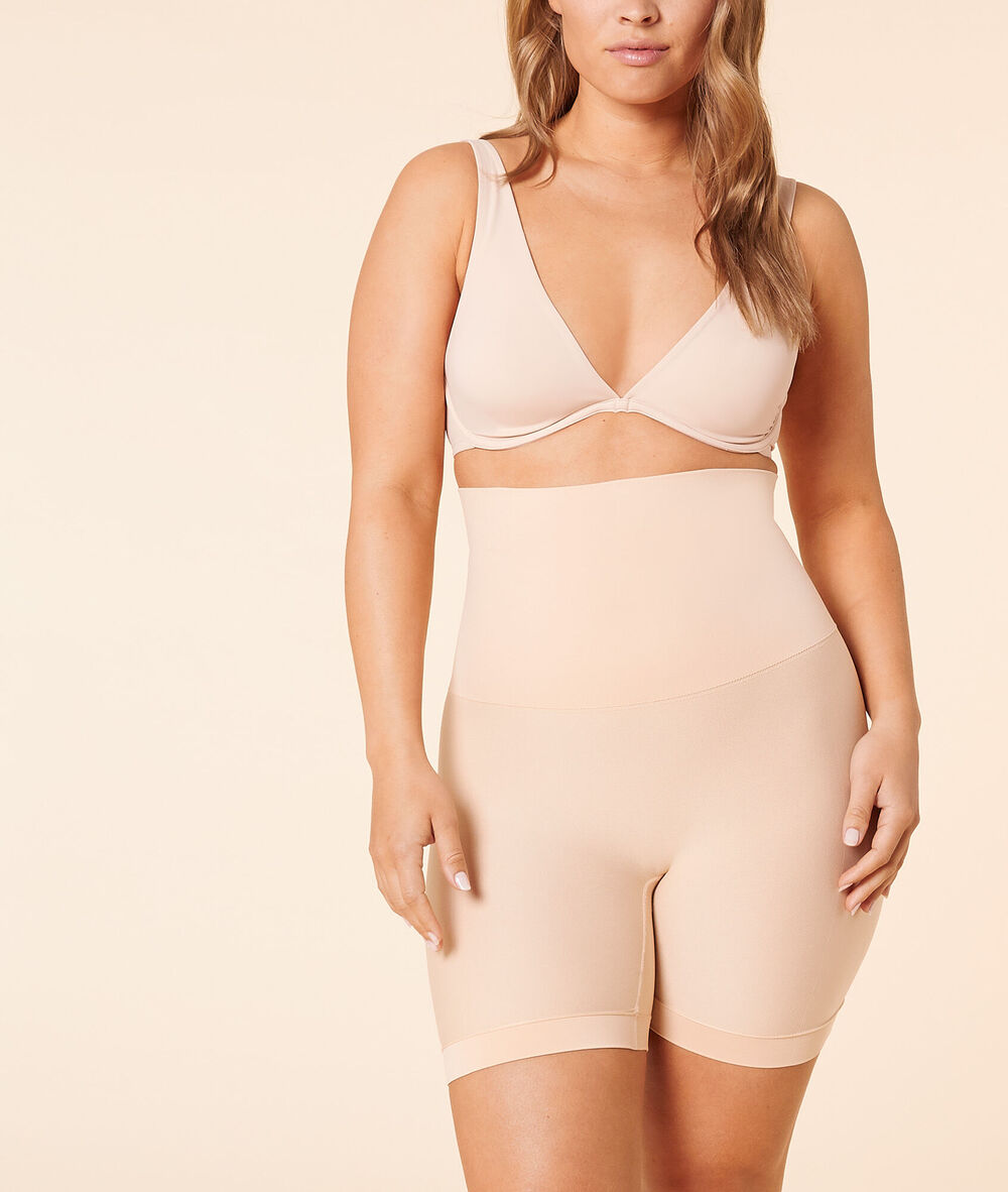 Panty taille haute sculptant - maintien médium beige.