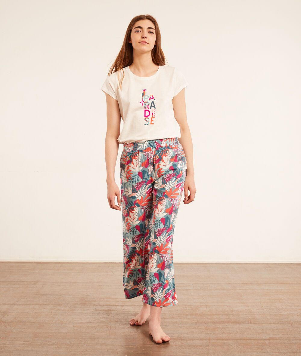 Pantalon de pyjama imprimé multicolore.