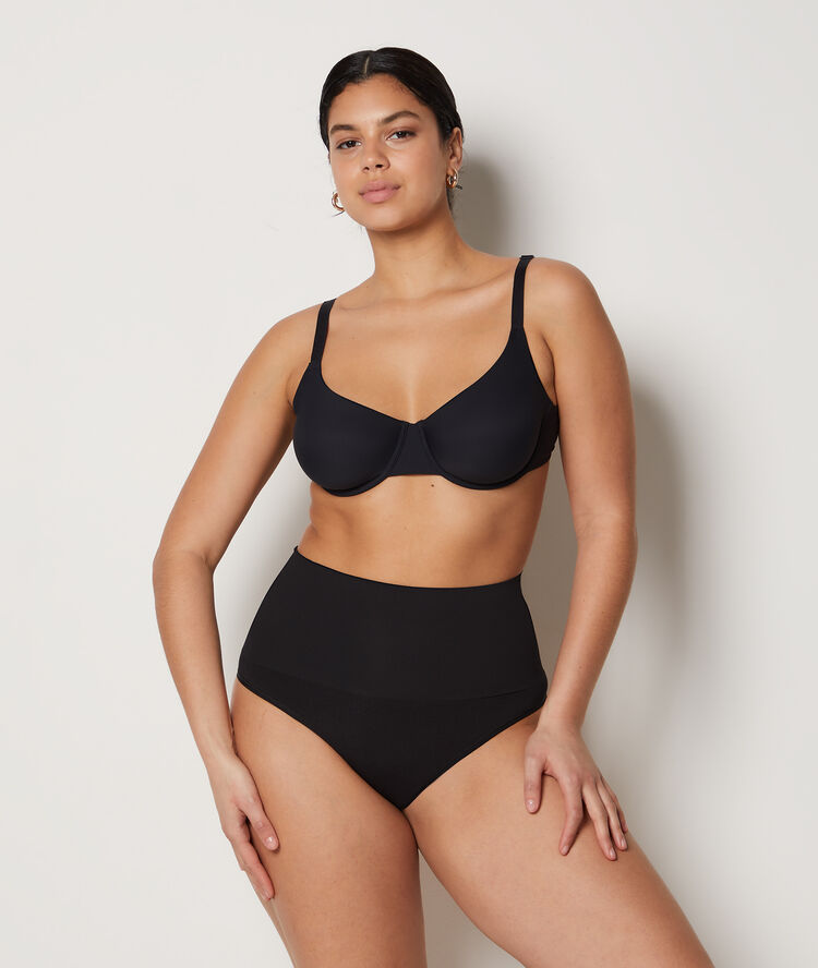 String taille haute - maintien médium noir.