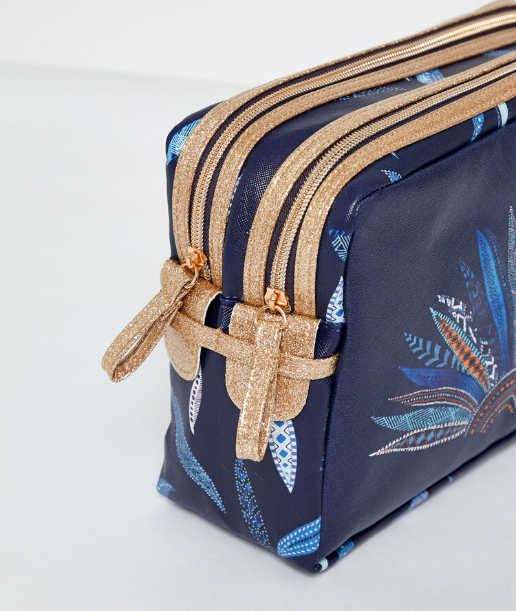Trousse de toilette double bleu.