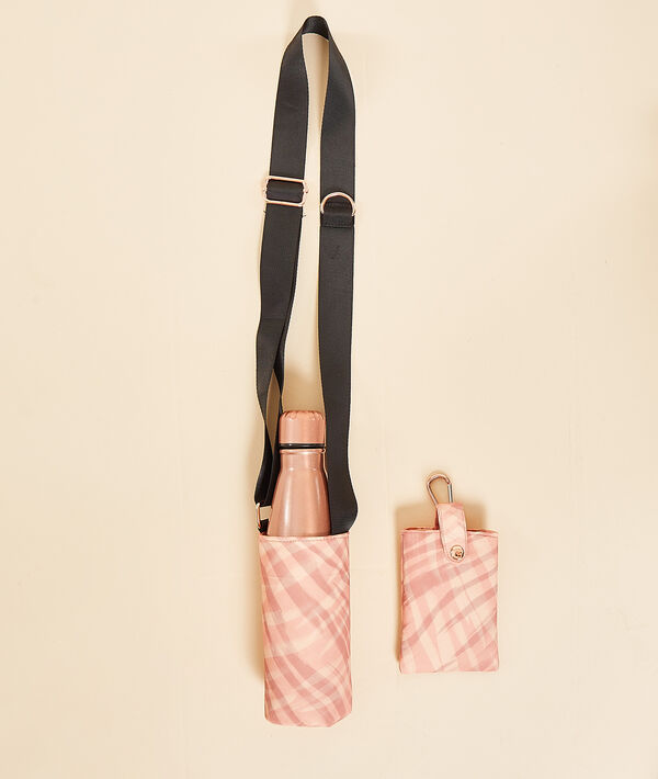 Gourde métallisée et sac bandoulière avec pochette téléphone Gourde métallisée et sac bandoulière avec pochette téléphone;${refinementColor}