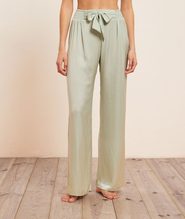 Pantalon satiné noué Pantalon satiné noué;${refinementColor}