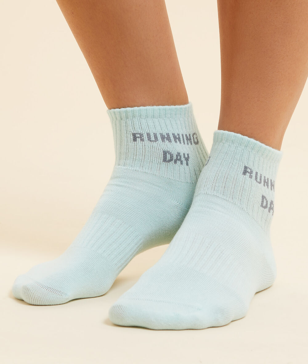 Chaussettes de sport "running day" bleu.
