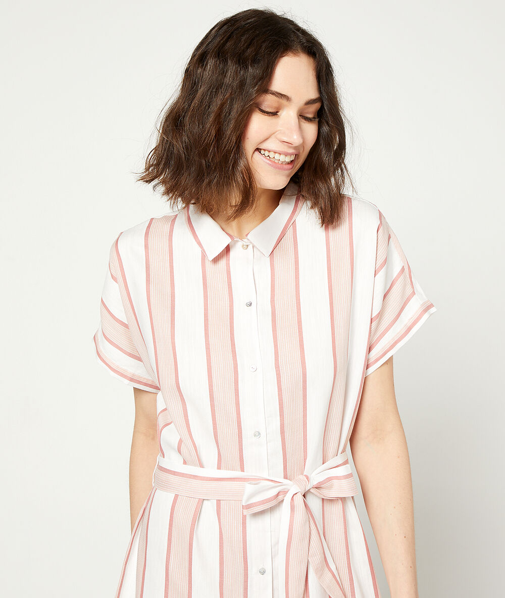 Chemise de nuit à nouer rose.