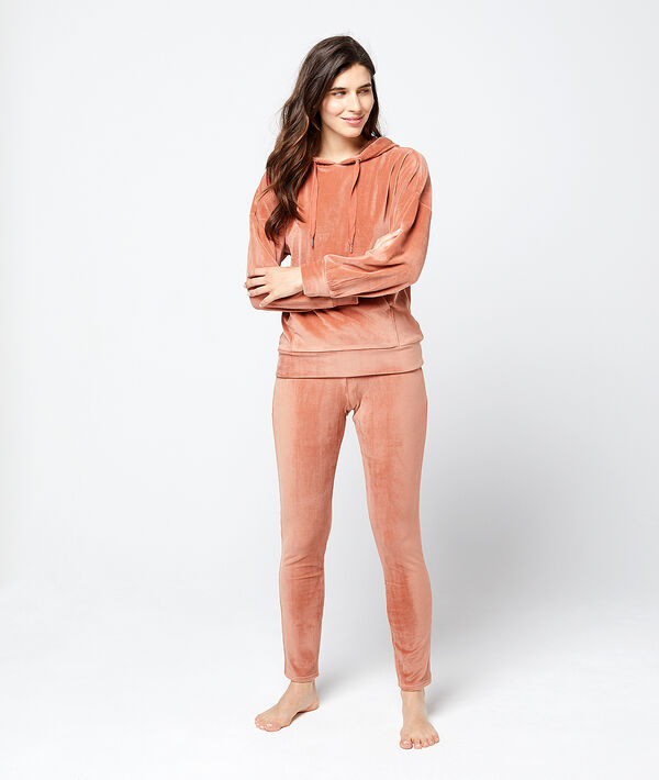 Pantalon homewear velours brique.