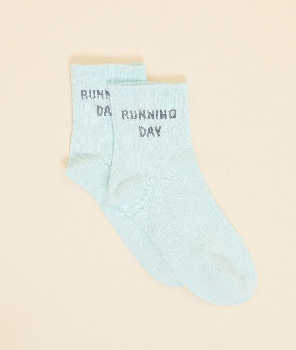Chaussettes de sport "running day" bleu.
