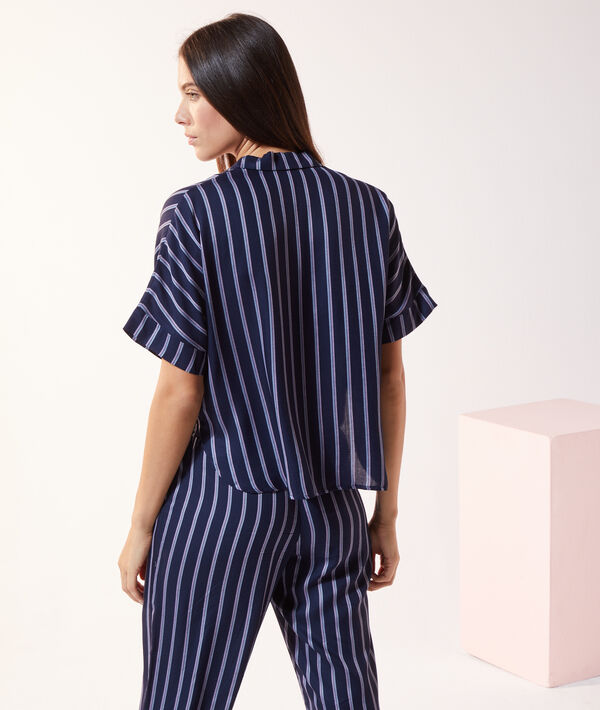 Chemise manches courtes rayée Chemise manches courtes rayée;${refinementColor}