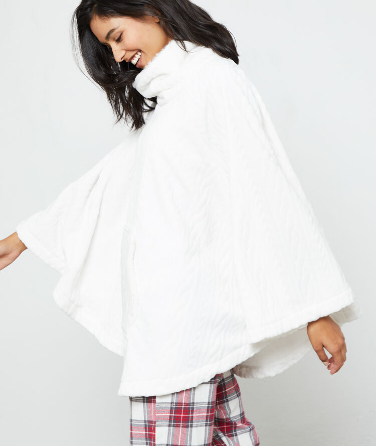 Poncho doublé ecru.