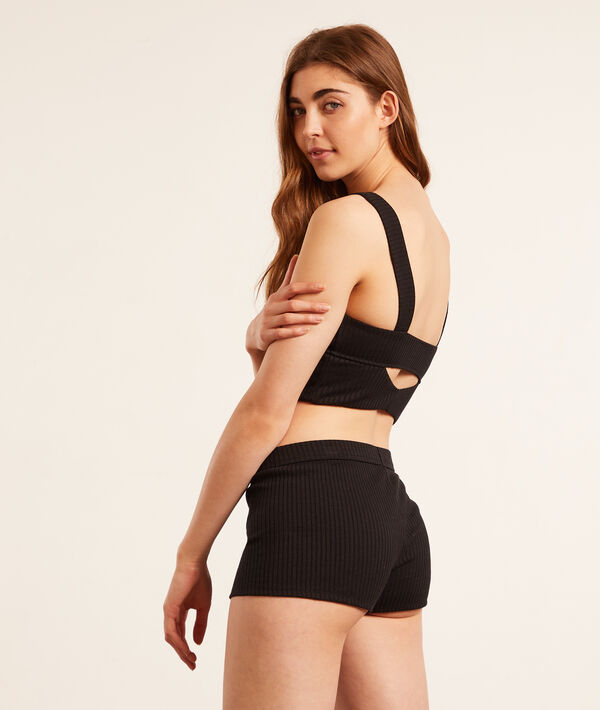 Brassière crop top en maille côtelée Brassière crop top en maille côtelée;${refinementColor}