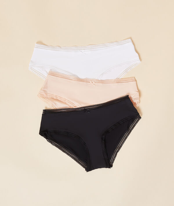 Lot de 3 shortys bords ajourés Lot de 3 shortys bords ajourés;${refinementColor}