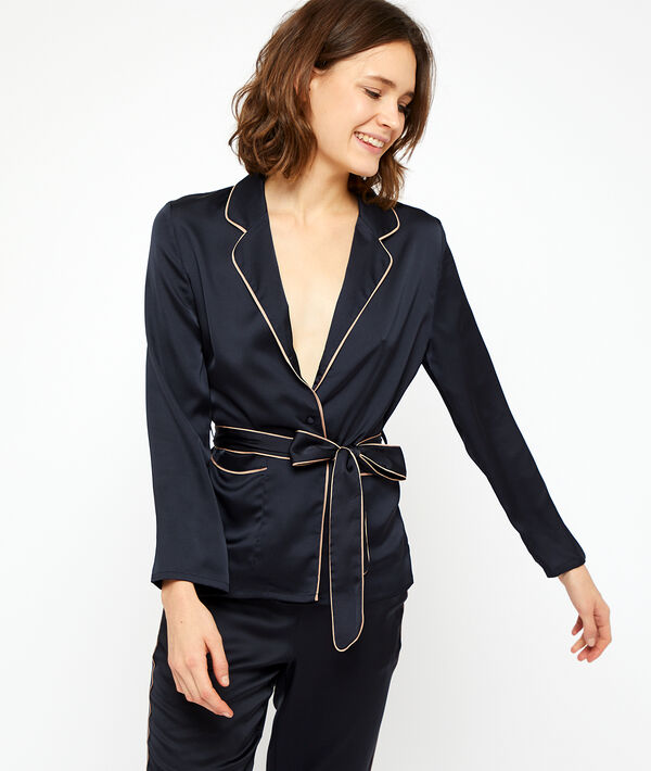 Chemise de pyjama satinée Chemise de pyjama satinée;${refinementColor}