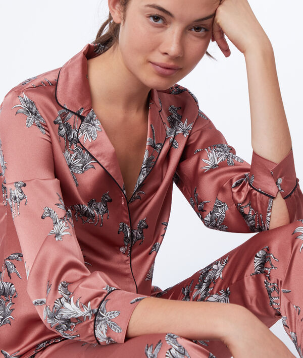 Chemise de pyjama imprimé zèbres Chemise de pyjama imprimé zèbres