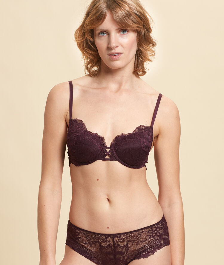 Soutien-gorge n°4 - coques fines prune.