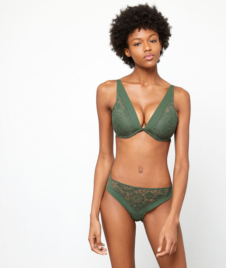 Soutien-gorge n°6 - triangle naturel kaki.