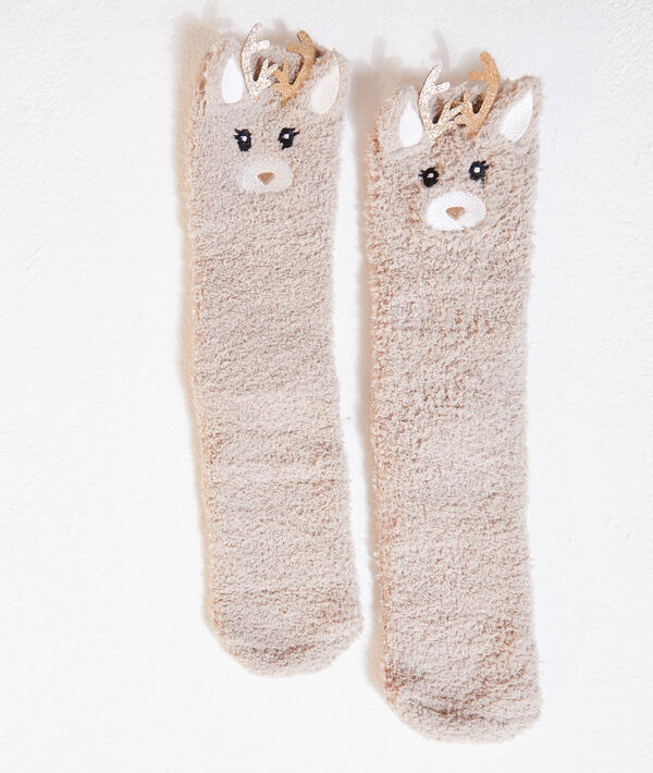 Chaussettes homewear en pilou pilou Chaussettes homewear en pilou pilou;${refinementColor}