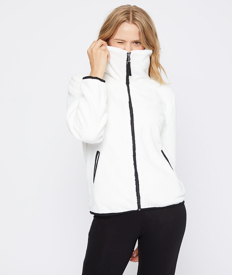 Veste fausse fourrure ecru.