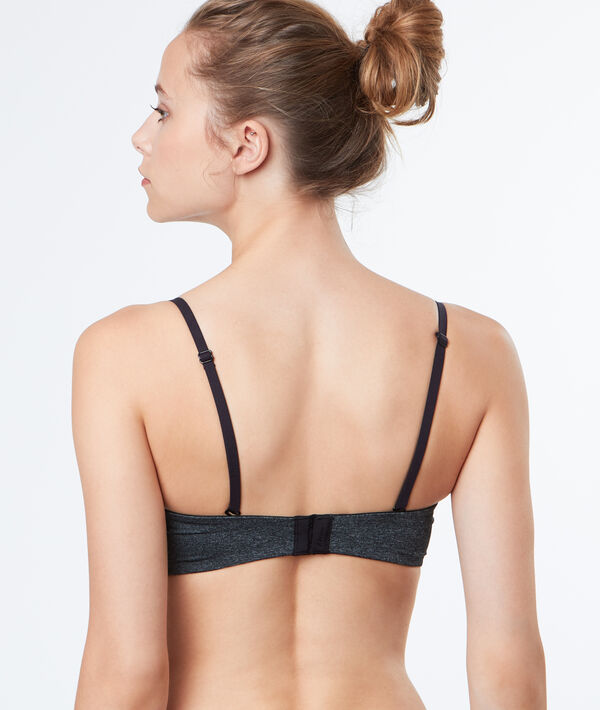 Soutien-gorge bandeau microfibre, bonnets c/d anthracite.