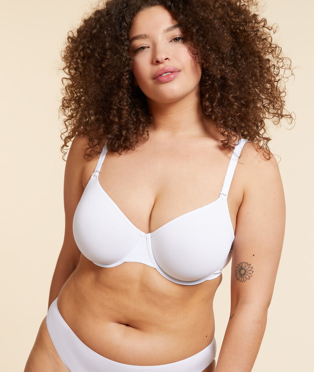 Soutien-gorge corbeille, bonnet e blanc.