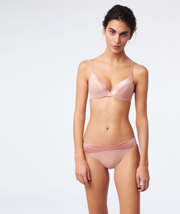 Culotte microfibre rose.