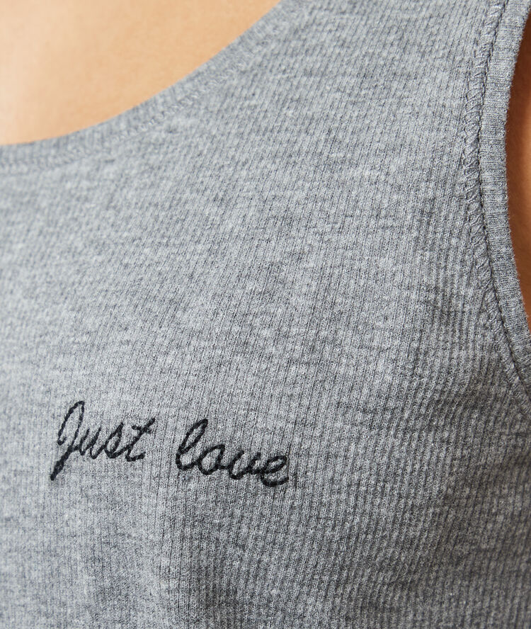 Débardeur "just love" anthracite.