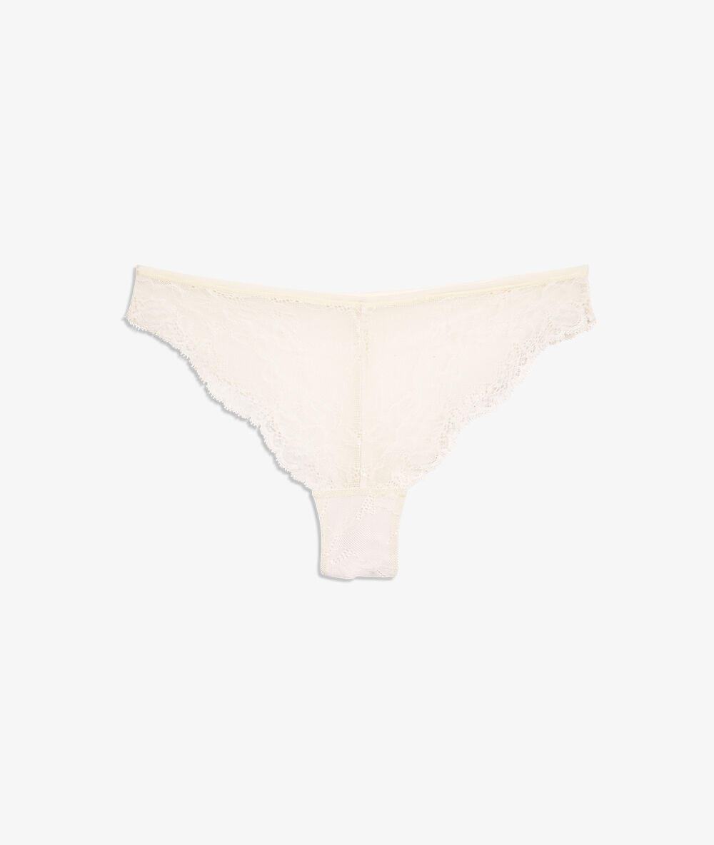 Brésilien en dentelle extensible et éco-responsable ecru.