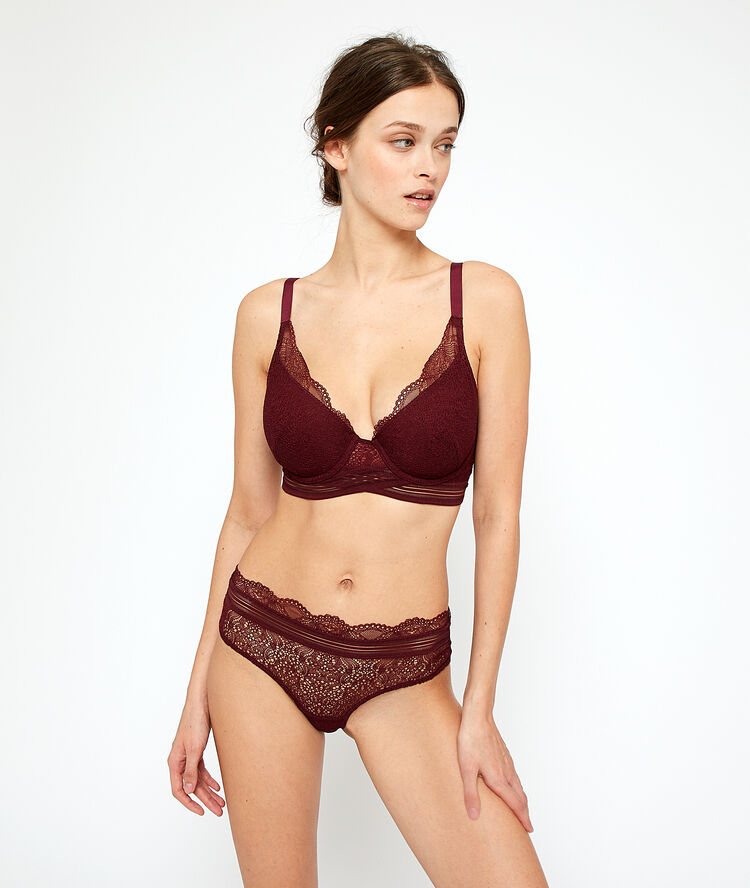 Soutien-gorge n°6 - triangle naturel prune.