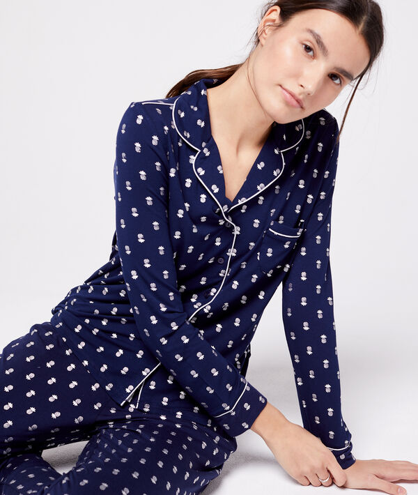 Chemise de pyjama à motifs ananas Chemise de pyjama à motifs ananas