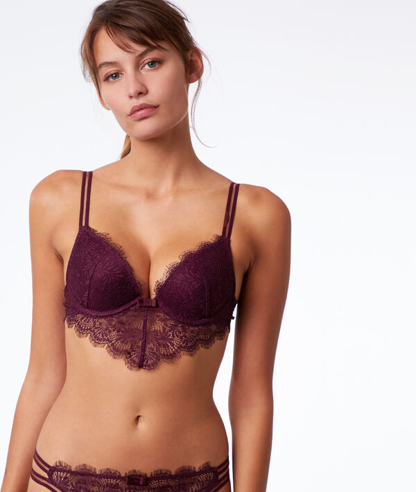 Soutien-gorge n°2 - push-up plongeant prune.