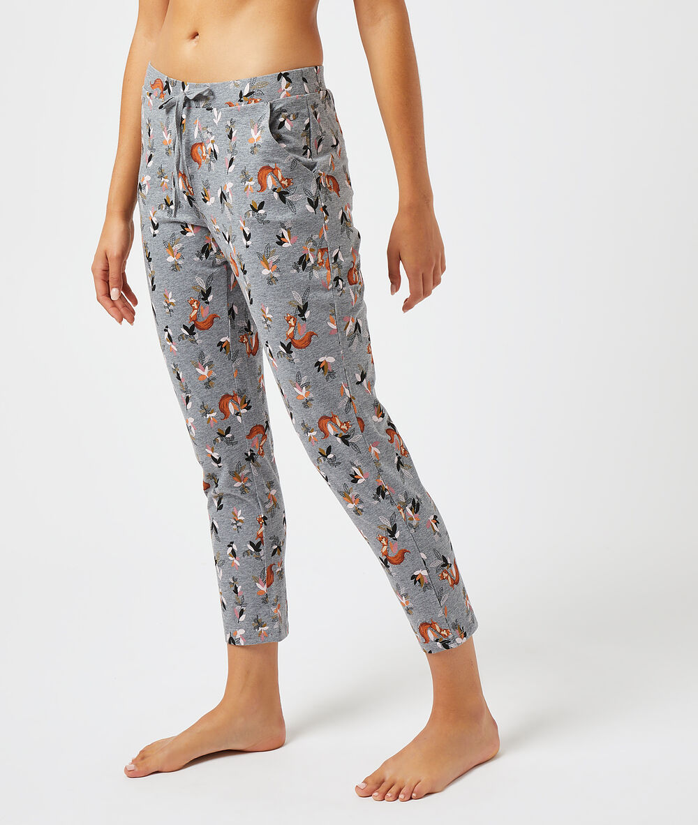 Pantalon imprimé anthracite.