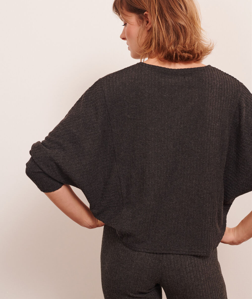 Top manches longues loungewear anthracite.