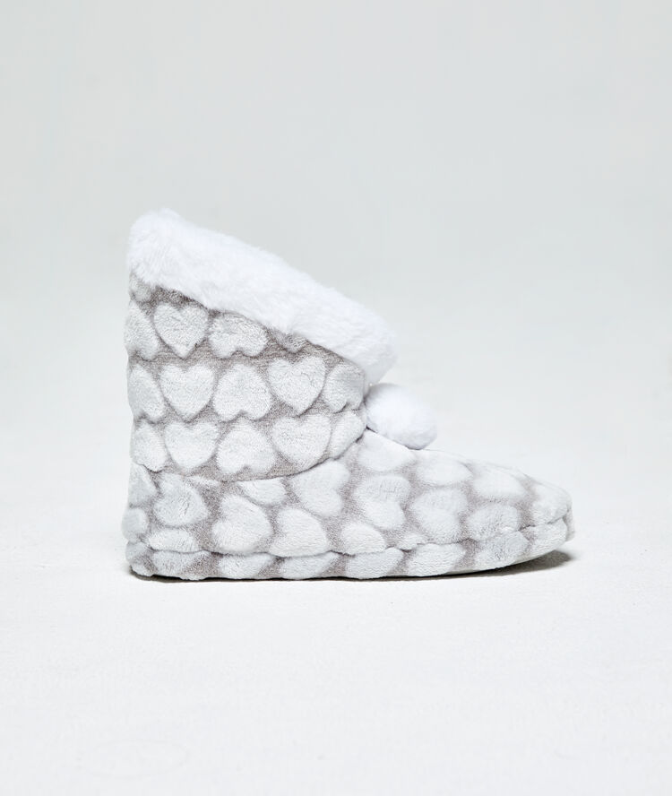 Chaussons bottines gris.