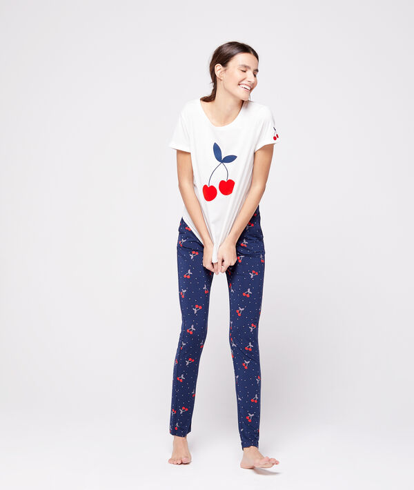 T-shirt 100% coton imprimé cerise T-shirt 100% coton imprimé cerise