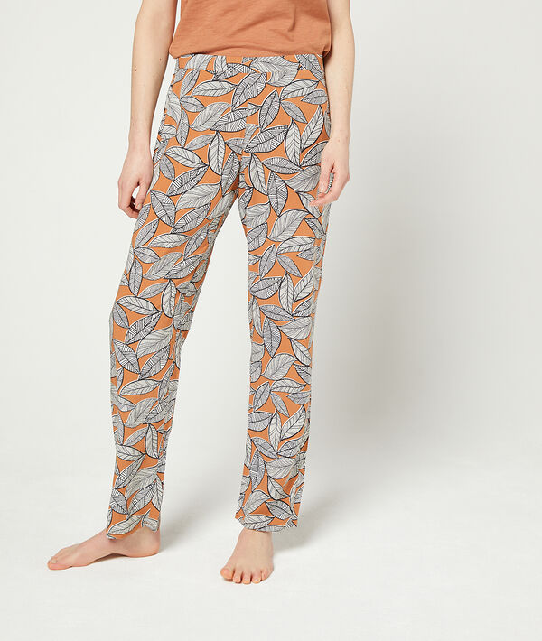 Pantalon imprimé feuillage Pantalon imprimé feuillage;${refinementColor}