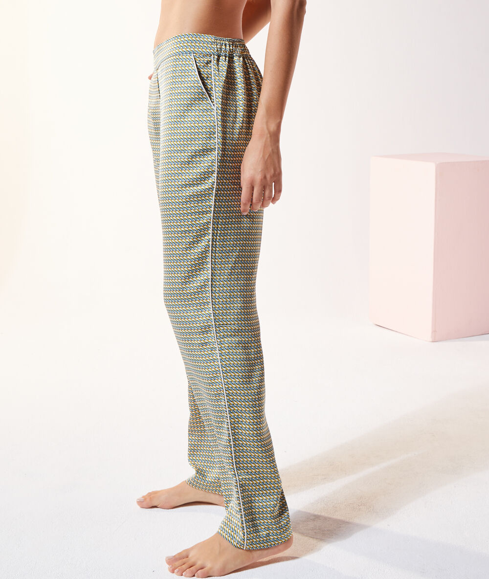 Pantalon de pyjama imprimé imp fd ecru.