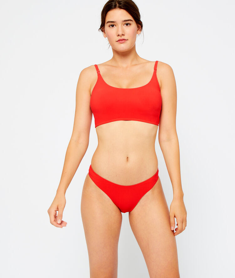 Bas de bikini high leg rouge.