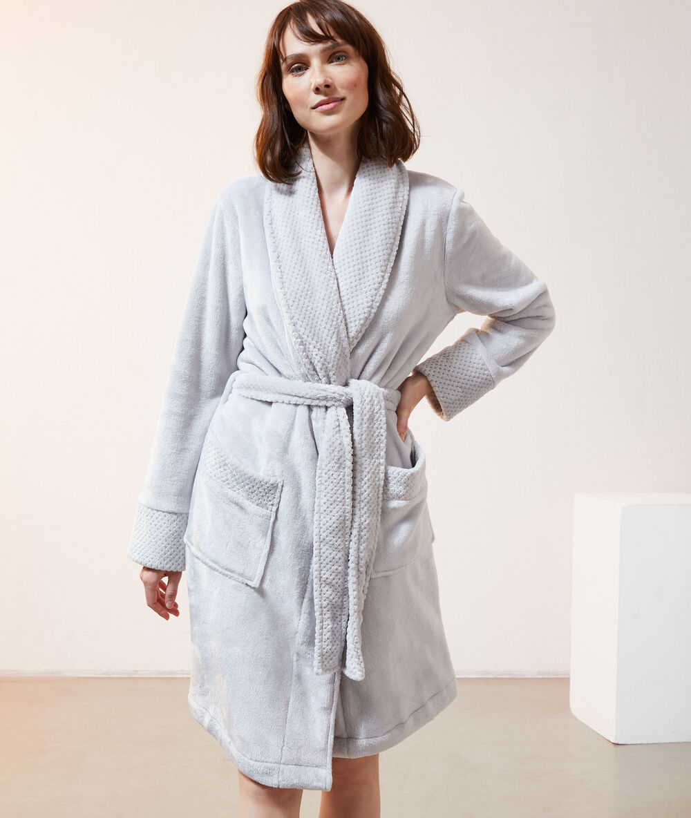 Déshabillé polaire homewear gris.