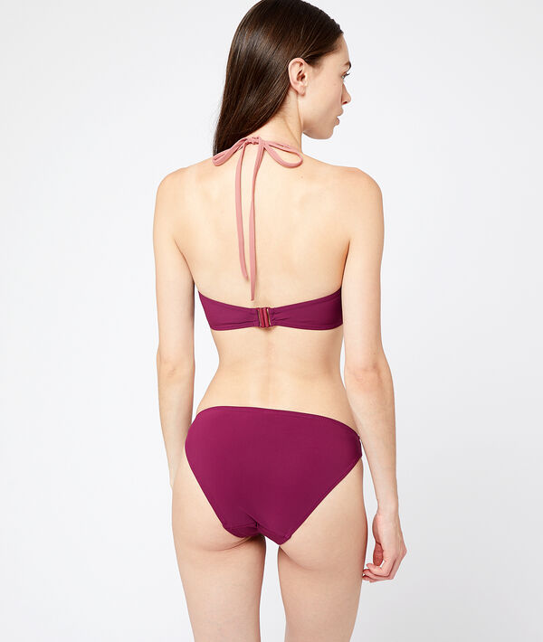 Haut de maillot de bain corbeille bicolore prune.