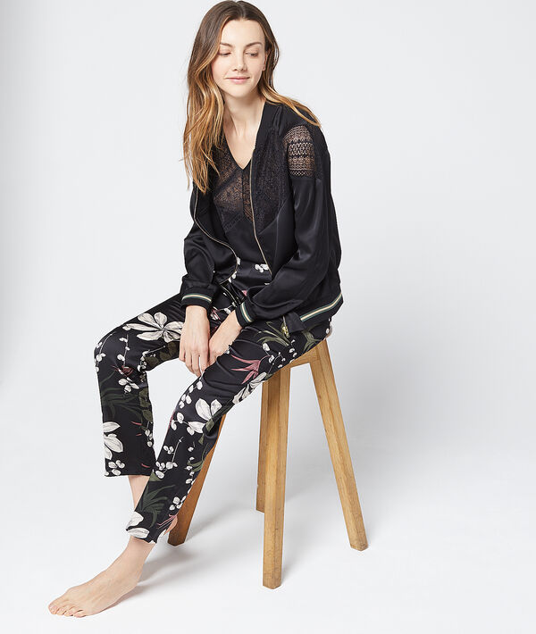 Bomber haut dentelle noir.