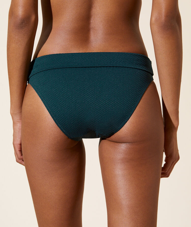 Bas de bikini taille haute, multipositions vert.