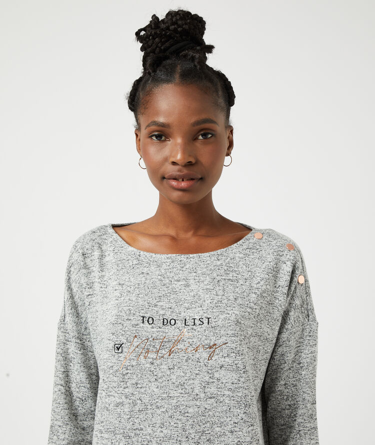 Chemise de nuit "to do list: nothing" gris.