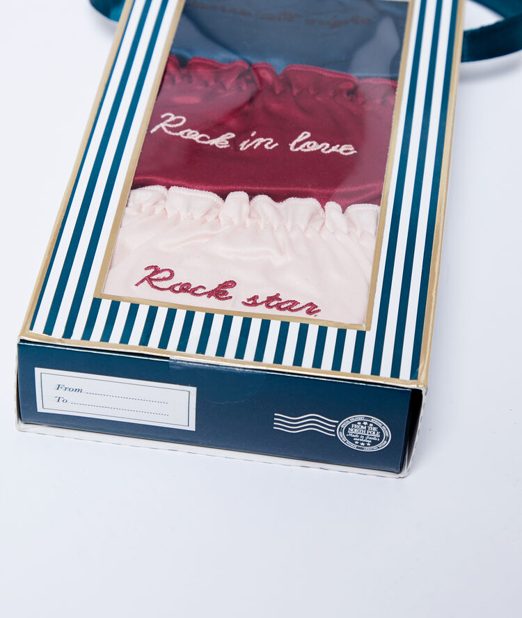 Coffret de 3 culottes fantaisie blush.